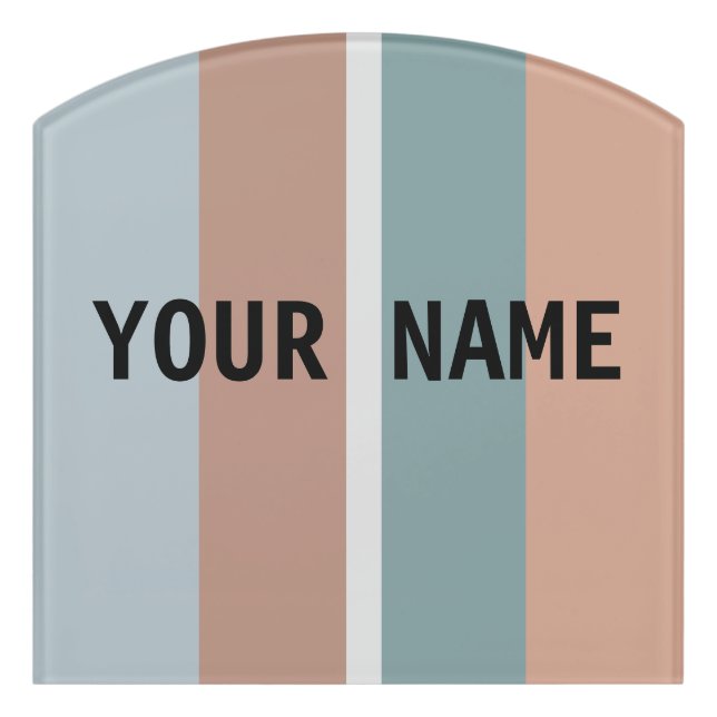 Muted colors stripes door sign (Contour Front)