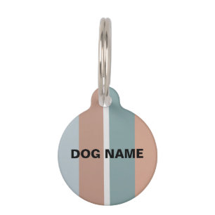 Muted colors stripes pet ID tag
