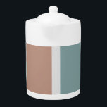 Muted colors stripes teapot<br><div class="desc">Cool,  modern gray and light brown colored stripes pattern.</div>