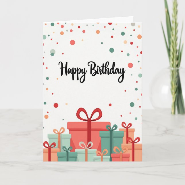 Muted Confetti Celebration Card (Front)