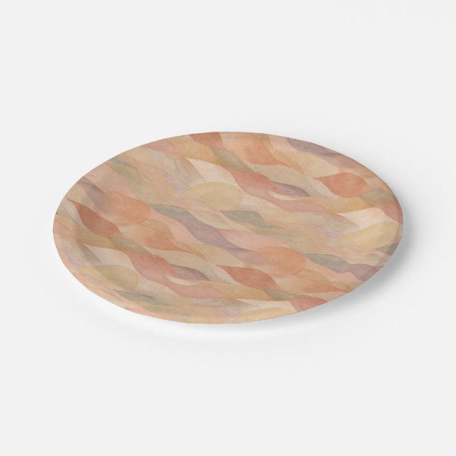 Muted Desert Sunset Abstract Paper Plates (Angled)