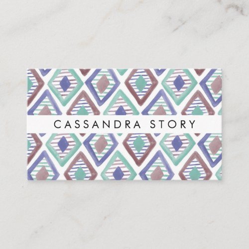 Muted Diamonds Watercolor Modern Pattern Business Card