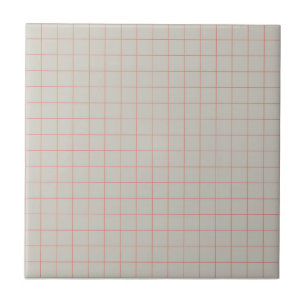 Muted Dusty Grey & Terracotta Checkered Pattern  Ceramic Tile