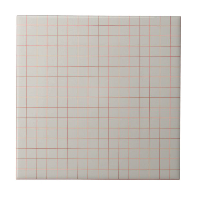 Muted Dusty Grey & Terracotta Checkered Pattern  Ceramic Tile (Front)