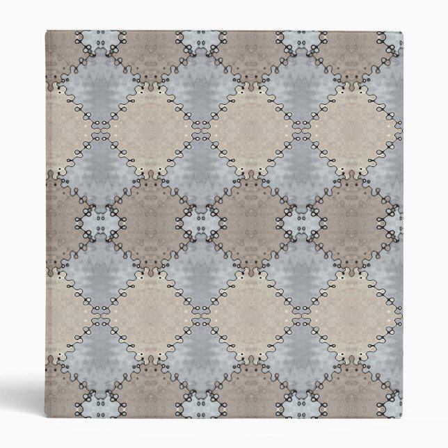 Muted Earth Toned Faux Leather Pattern 3 Ring Binder (Front)
