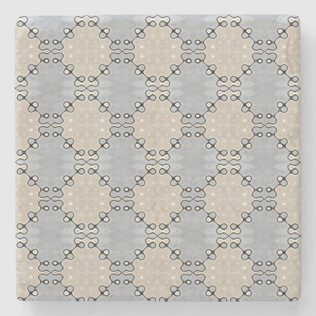 Muted Earth Toned Pattern   Stone Coaster (Front)