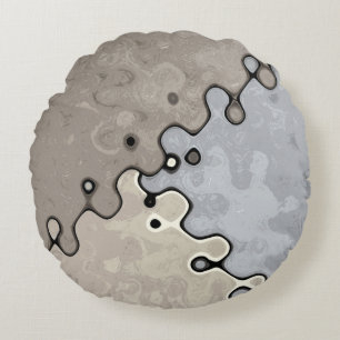 Muted Earth Tones Round Pillow