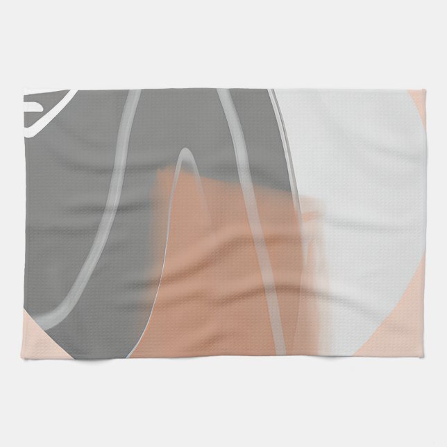 Muted earth tones sun minimalist art  kitchen towel (Horizontal)