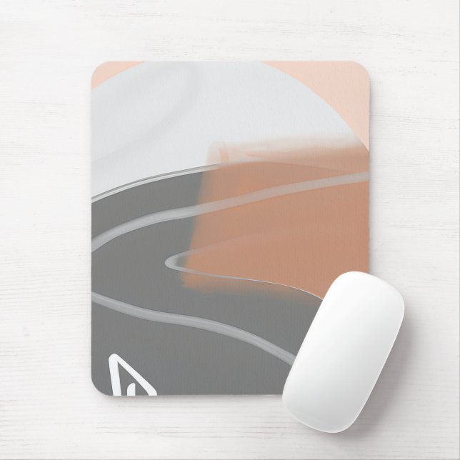 Muted earth tones sun minimalist art  mouse pad (With Mouse)