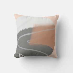 Muted earth tones sun minimalist art  throw pillow