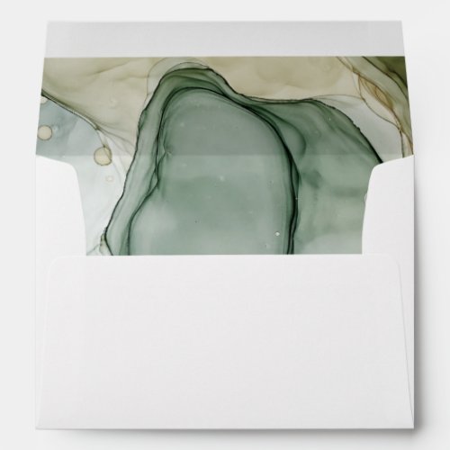 Muted Earthy Green Alcohol Ink Envelope