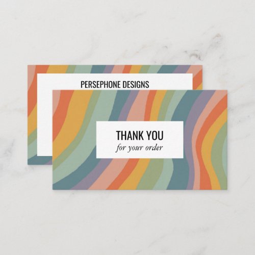 Muted Earthy Rainbow Thank You Stripes Social Icon Business Card
