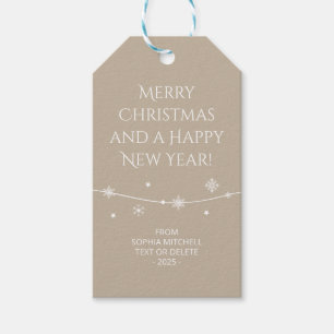 Muted Elegance - Calm Stone Snowflake Gift Tags