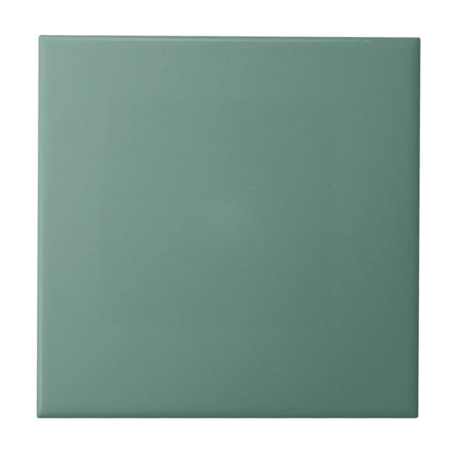 Muted Elegance Ocean Teal Decorative Ceramic Tile (Front)