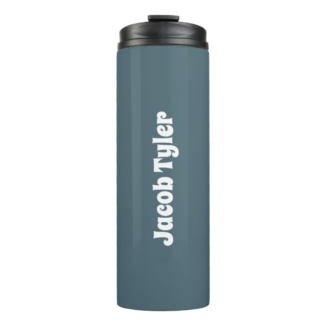 Muted Elegance - Slate Blue Customizable  Thermal Tumbler (Front)