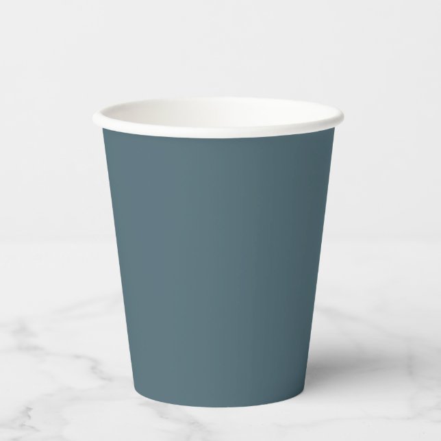 Muted Elegance - Slate Blue Paper Cups (Front)