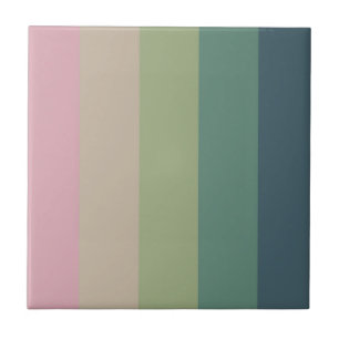 Muted Elegance Stripes Decorative Ceramic Tile