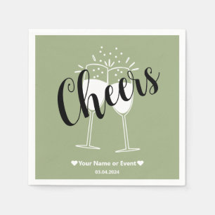 Muted Elegance - Tranquil Sage Cheers Napkins