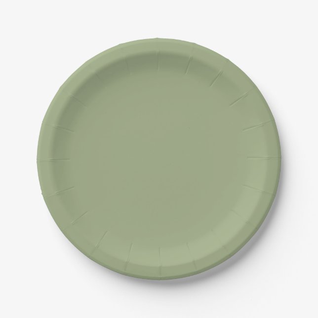Muted Elegance - Tranquil Sage Paper Plates (Front)