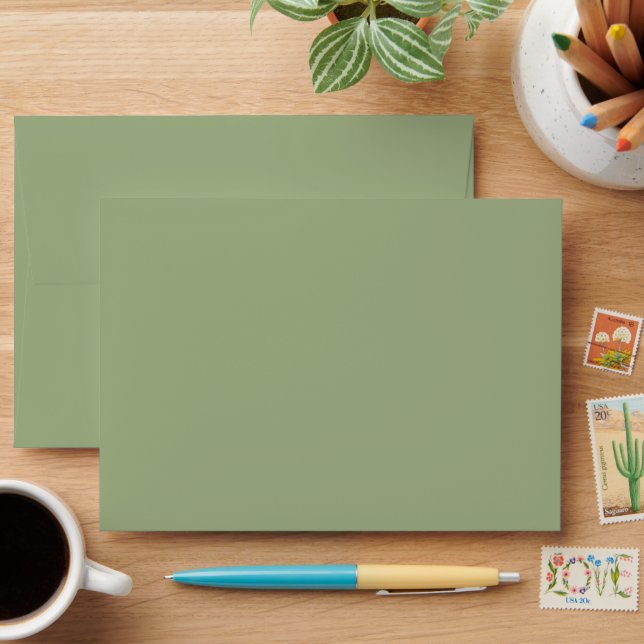 Muted Elegance - Tranquil Sage Solid Envelope (Desk)