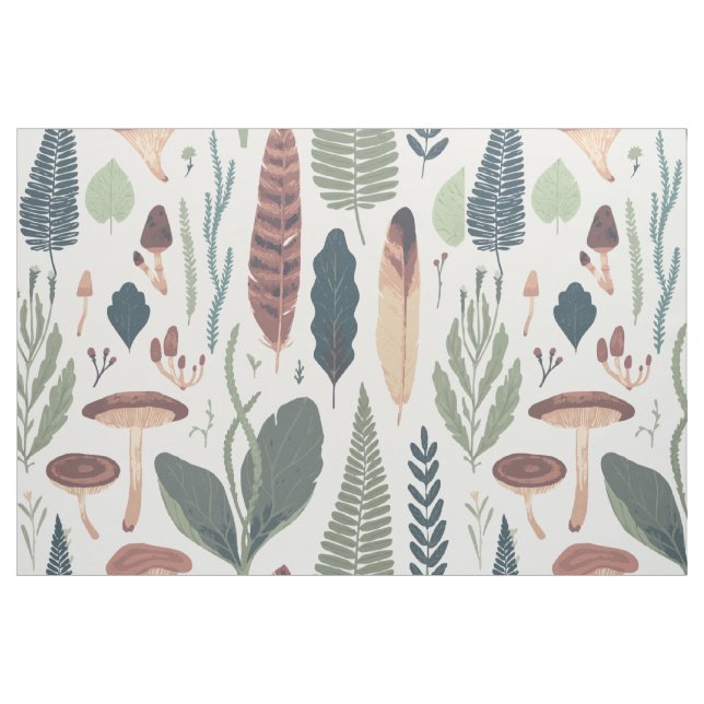 Muted fall colors woodland foliage pattern fabric (Yard)