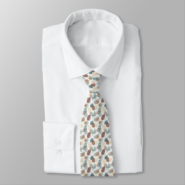 Muted Fall Leaves Neck Tie (Tied)