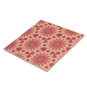 Muted Floral Boho Magic Ceramic Tile