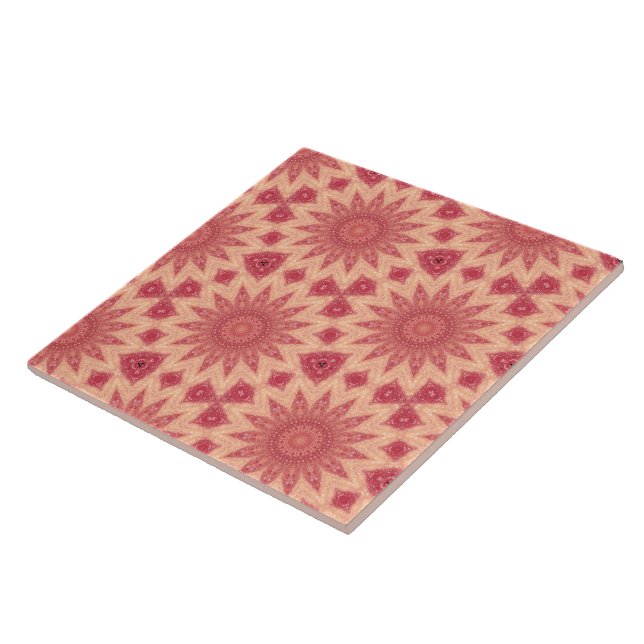 Muted Floral Boho Magic Ceramic Tile (Side)