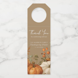 Muted Floral Caramel Thanksgiving Bottle Tag
