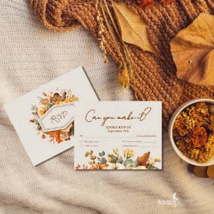 Muted Florals RSVP Thanksgiving Card Classic