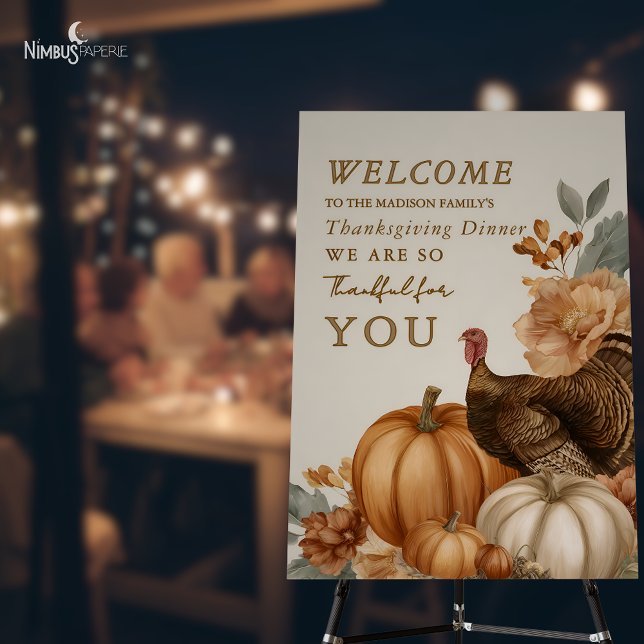 Muted Florals Thanksgiving Large Foam Sign (Creator Uploaded)
