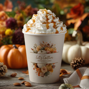 Muted Florals Thanksgiving Paper Cup