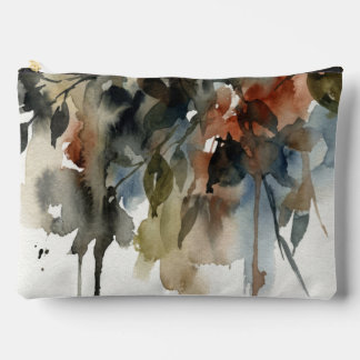 Muted Forest Watercolor Accessory Pouch