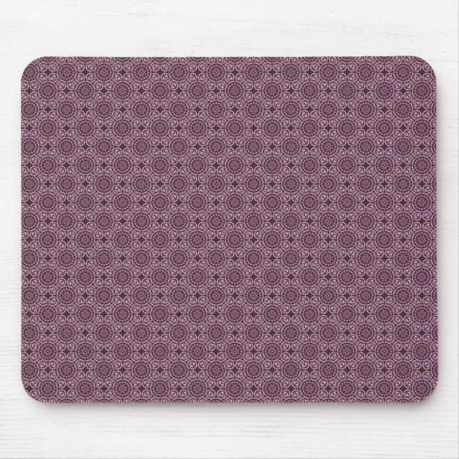Muted Fuchsia Elegant Circles Mousepad (Front)