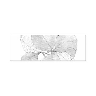 Muted Gold Blue Watercolor Botanical Leaves Self-inking Stamp