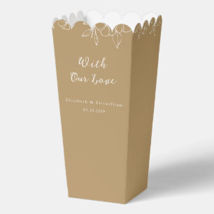Muted Gold Cherry Blossom With Our Love Favor Boxes