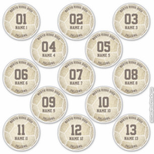 muted gold girly soccer birthday party favors sticker