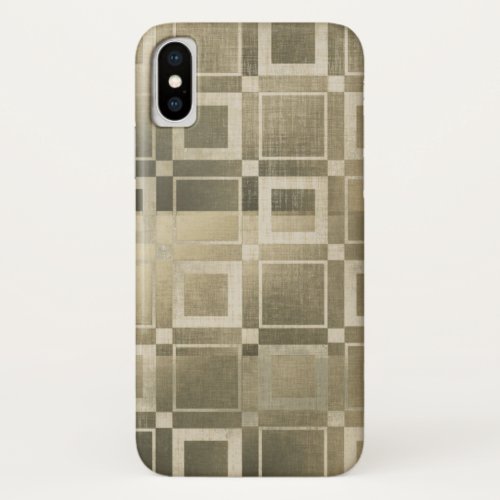 Muted Gold Squares Modern Geometric Glam iPhone X Case
