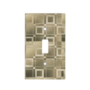 Muted Gold Squares Modern Geometric Glam Light Switch Cover