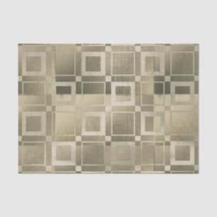 Muted Gold Squares Modern Geometric Glam Party Tissue Paper
