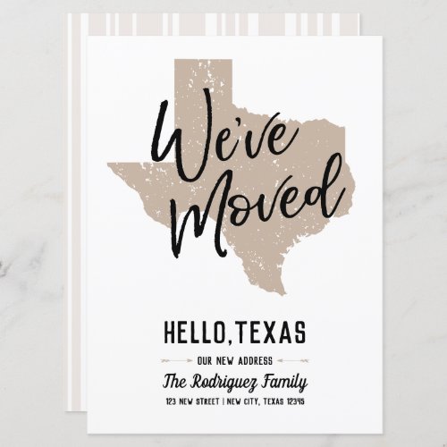 Muted Gold Weve Moved _ Texas Moving Card