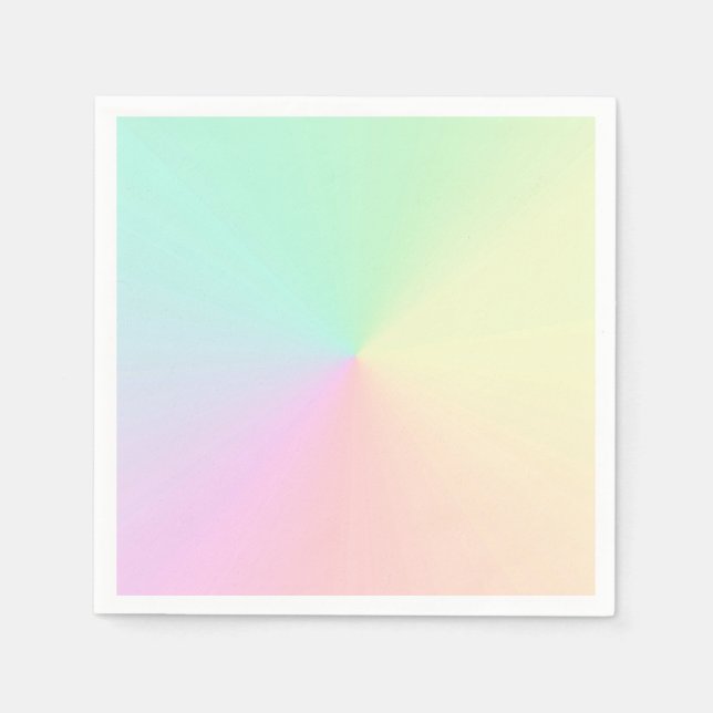 Muted Gradient Ombre Rainbow Pastel Aesthetic Napkins (Front)