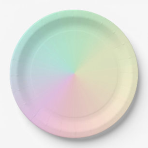 Muted Gradient Ombre Rainbow Pastel Aesthetic Paper Plates