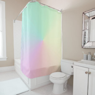 Muted Gradient Ombre Rainbow Pastel Aesthetic Shower Curtain