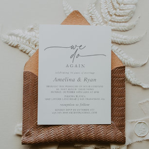 Muted Gray Simple Minimal We Do Again Vow Renewal Invitation