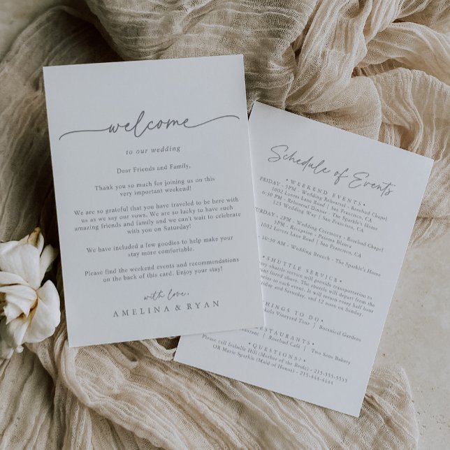 Muted Gray Simple Minimal Wedding Welcome Letter (Creator Uploaded)