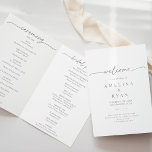 Muted Gray Simple Minimalist Folded Wedding Program<br><div class="desc">This muted gray simple minimalist folded wedding program is perfect for a rustic wedding. The simple and elegant design features classic and fancy script typography in gray and white. 

Include a quote or short message,  order of service,  wedding party and thank you message.</div>