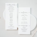 Muted Gray Simple Minimalist Wedding Program<br><div class="desc">This muted gray simple minimalist wedding program is perfect for a modern wedding. The simple and elegant design features classic and fancy script typography in gray and white.</div>