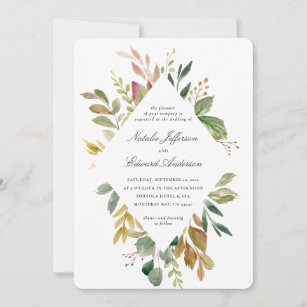 Muted green, brown and gold foliage wedding
