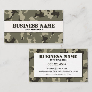 Muted Green Camouflage Business Card